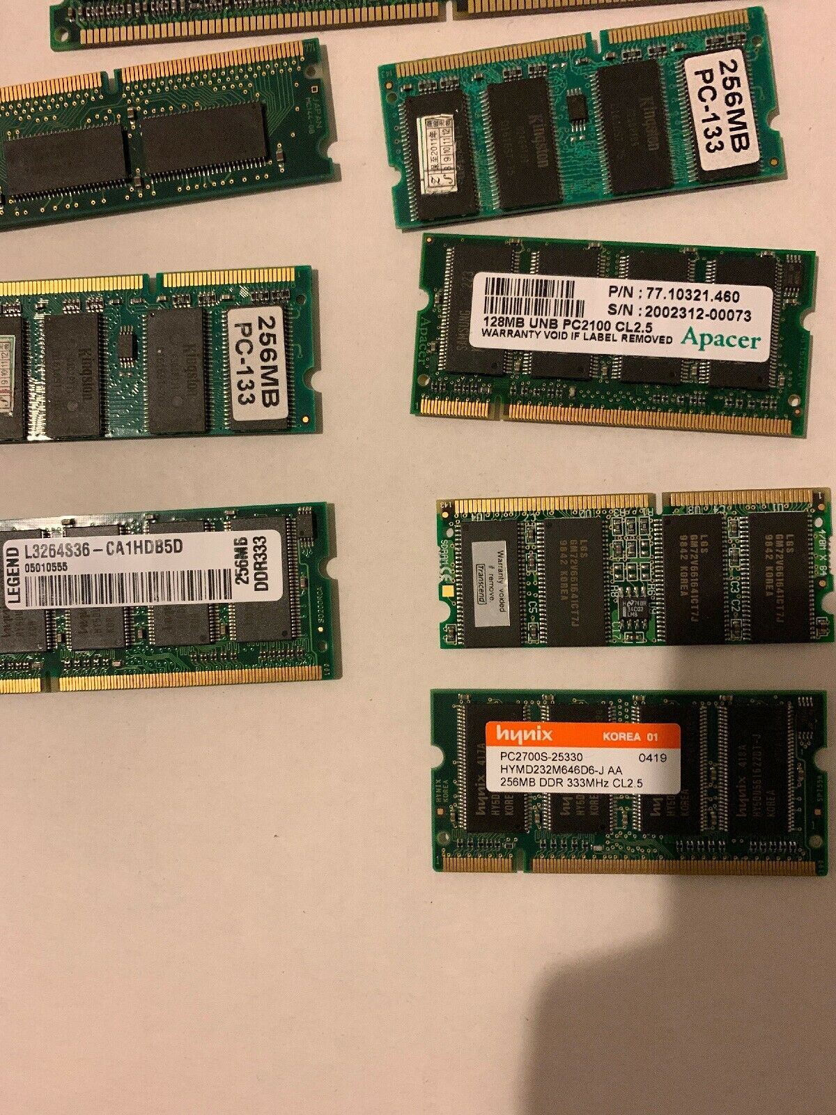 15x Various Vintage Laptop & PC RAM PC133 DDR253 SDR133 DDR DDR266 DDR333 PC2100