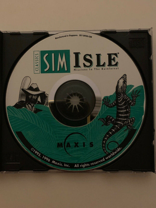 Sim Isle Missions in the Rainforest 1995 PC CD Sim Isle Vintage Simulation Game 