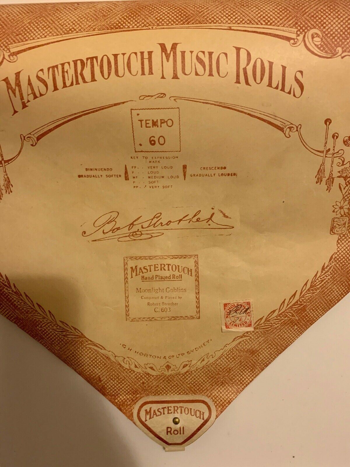 Pianola Roll Mastertouch Moonlight Goblins C.603 Mechanical Music Hand Played Ro