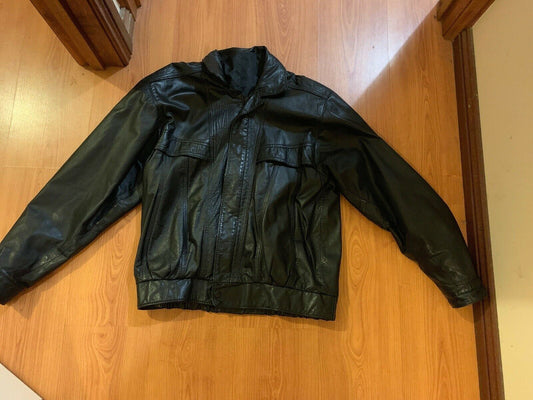 Genuine Roger David Black Leather Jacket Size 40 Made in New Zealand