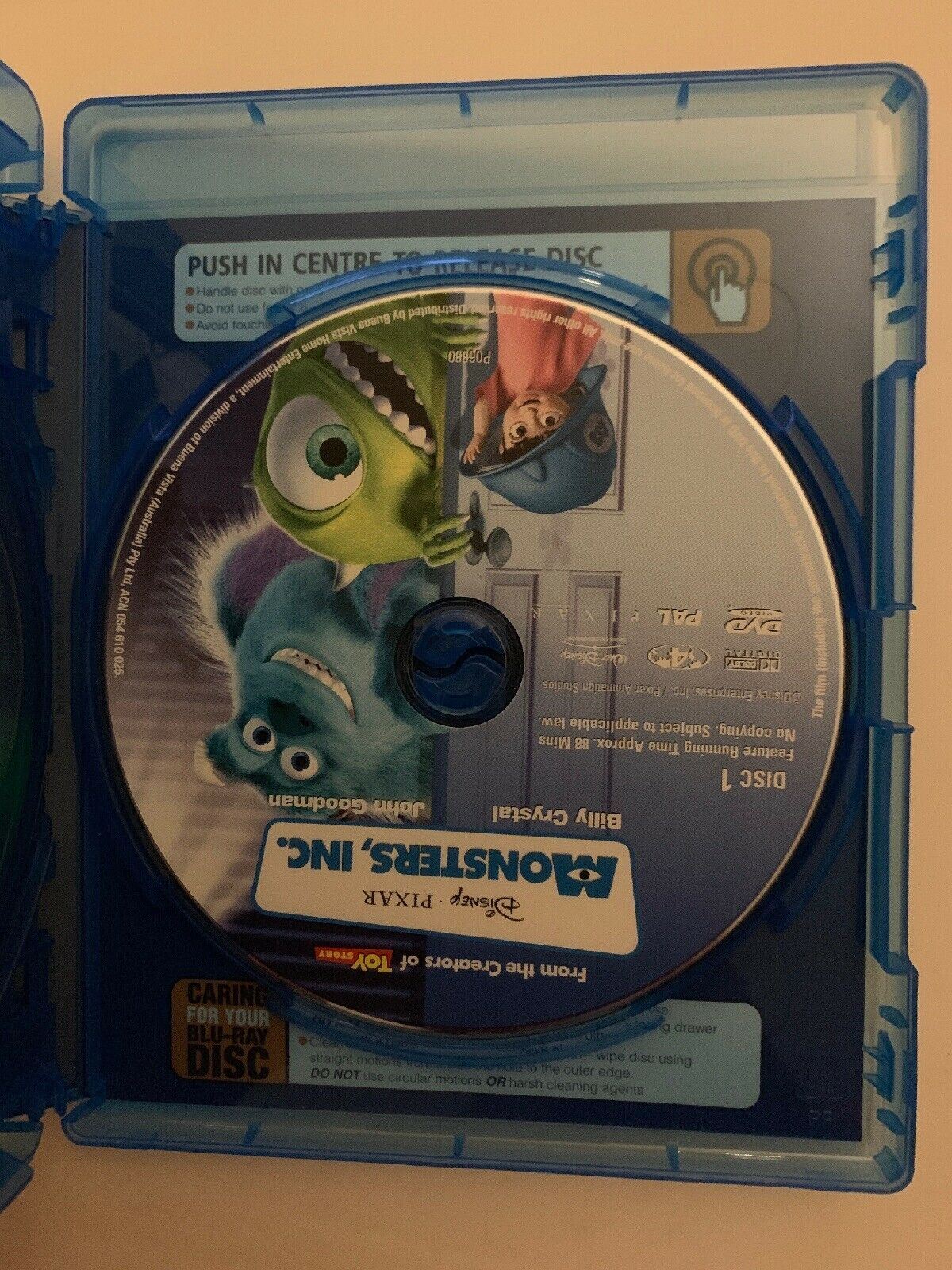 opening to monsters inc 2002 dvd disc 1 Monsters, Inc. (Bluray + DVD, 2001) Pixar Disney Animation Movie. Region B