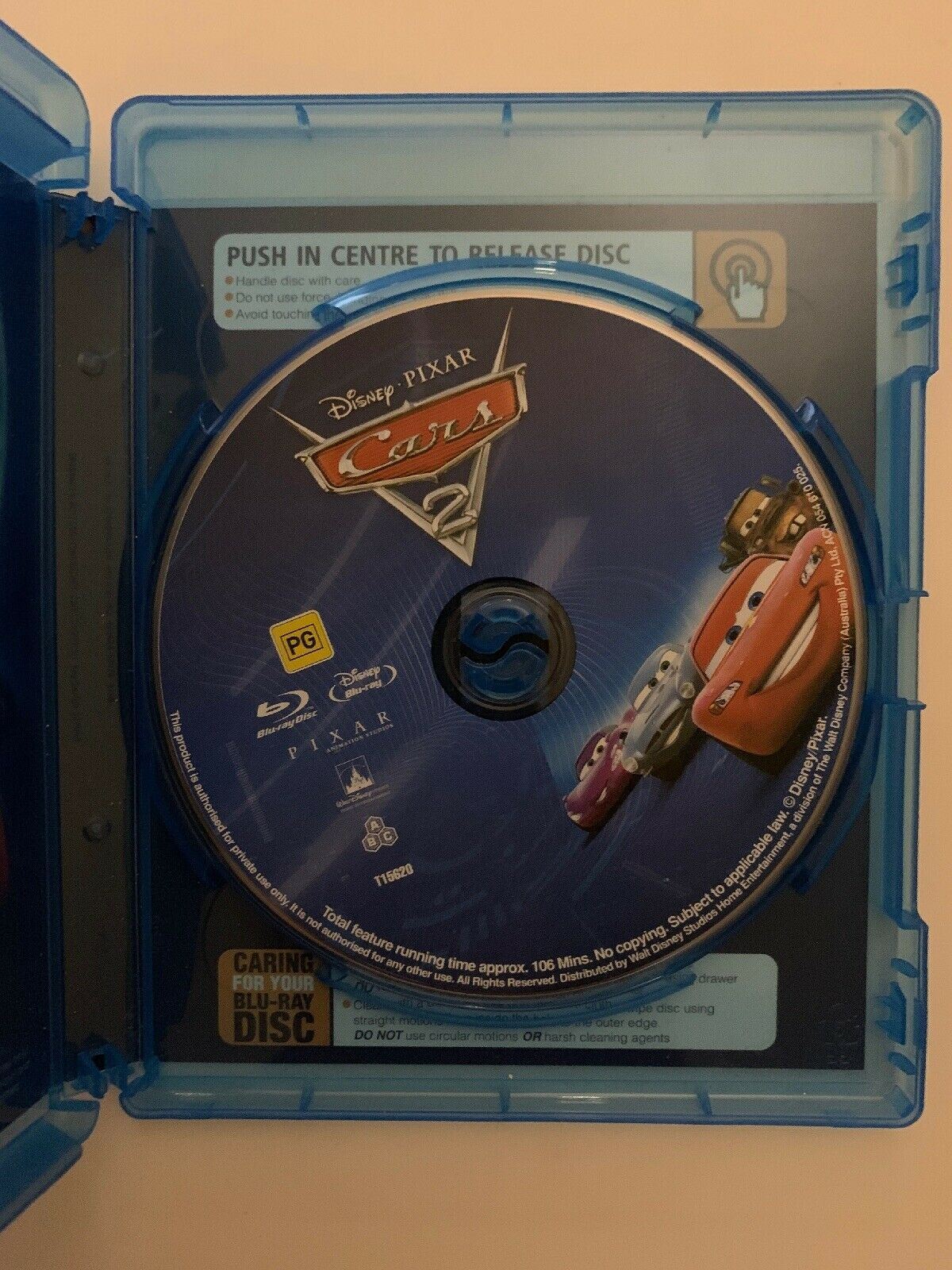 Cars 2 (Blu-ray, 2011) Disney Pixar Animation Family Movie. Region B