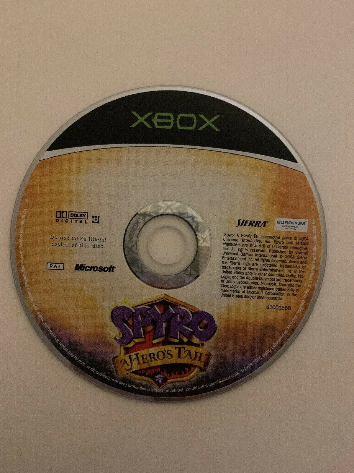 Spyro A Hero's Tail Xbox Original (Classics) PAL *Complete with Manual*