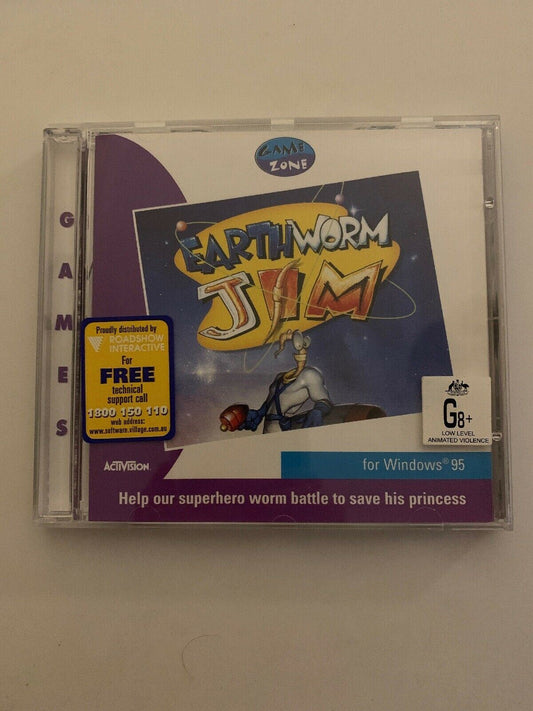 Earthworm Jim PC 1994 CDROM Activision Vintage Retro Action Platformer Game