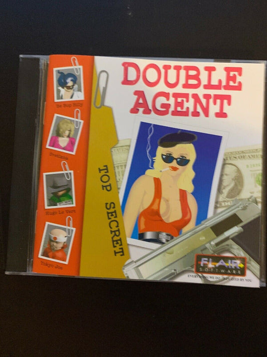 *Rare* Double Agent PC 1998 Cdrom Flair Software With Manual Windows 95 DOS