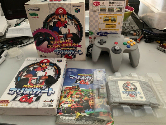 Mario Kart 64 Nintendo 64 Game Box with Controller & Manual Japan SPECIAL RARE!