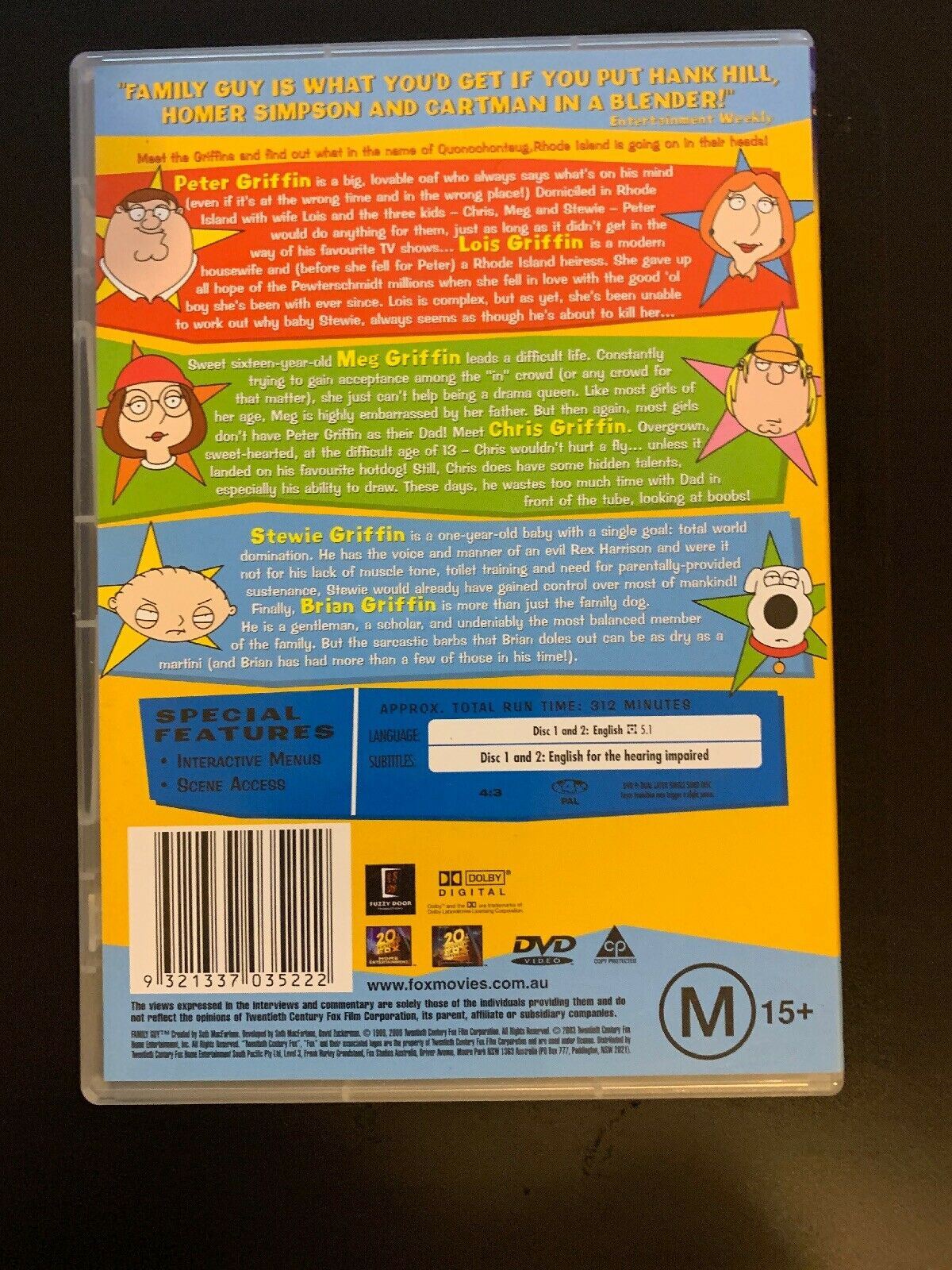 Family Guy : Season 1 (DVD, 2003, 2-Disc Set) Free Postage!