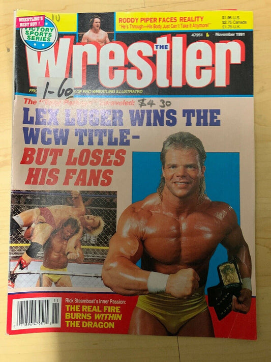 THE WRESTLER MAGAZINE November 1991 Lex Luger Wins The Title-But Loses His Fans