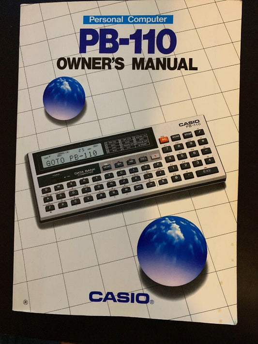 Casio Personal Computer PB-110 Owner's Manual *Vintage And Rare*