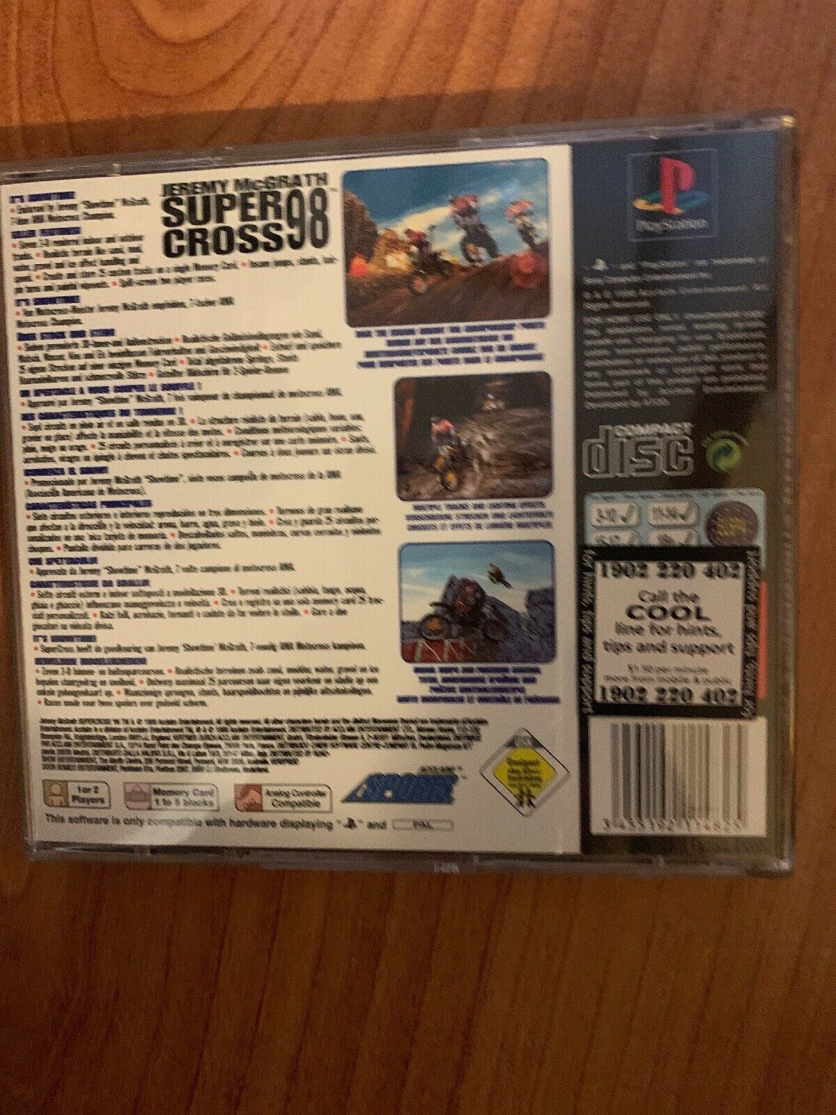 JEREMY MCGRATH SUPERCROSS 98 - PLAYSTATION 1 COMPLETE With Manual