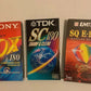 1x Sony SuperDX VHS E-180 1x TDK VHS SC180 1x Emtec SQ E-180 VHS