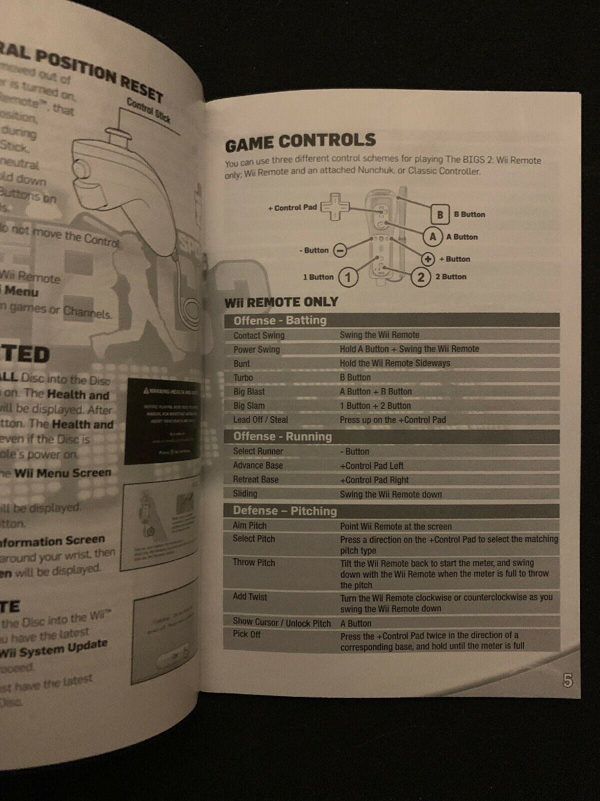 The Bigs 2 Baseball - Nintendo Wii PAL - includes Manual