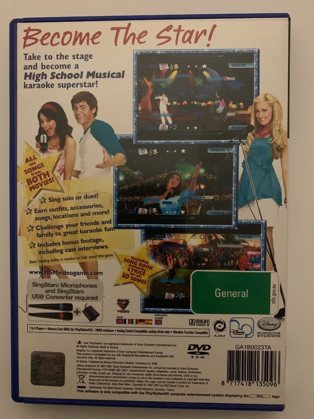 Disney Sing It: High School Musical Sony PS2 SingStar Karaoke Game