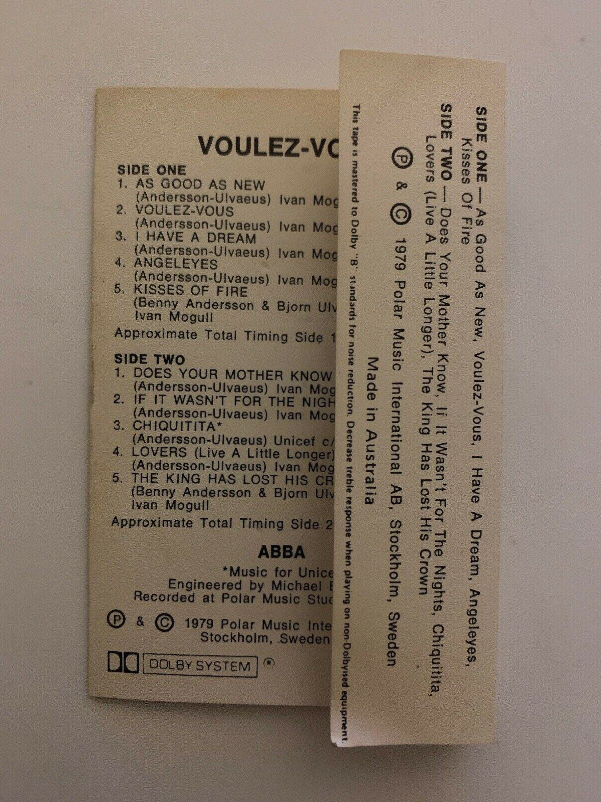 ABBA Voulez-Vouz Album (Cassette Tape, 1979) RCA VPK1 4135