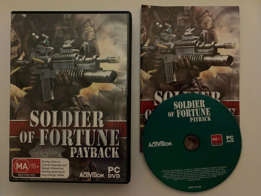 Soldier Of Fortune: Payback for PC DVD Windows FPS Shooter Game