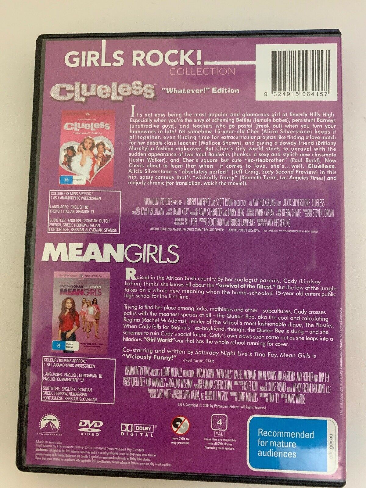 Girls Rock Collection - Clueless & Mean Girls DVD