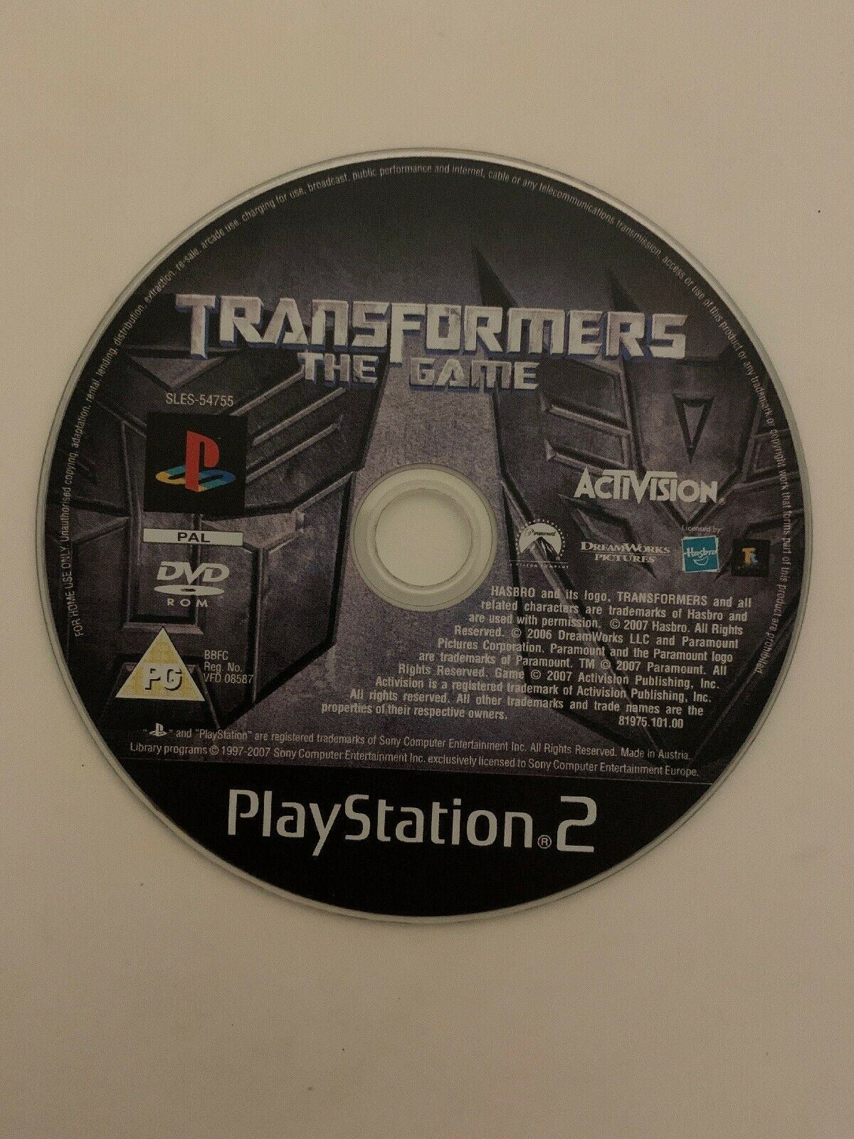 Transformers: The Game (PS2) Activision Action Adventure Game