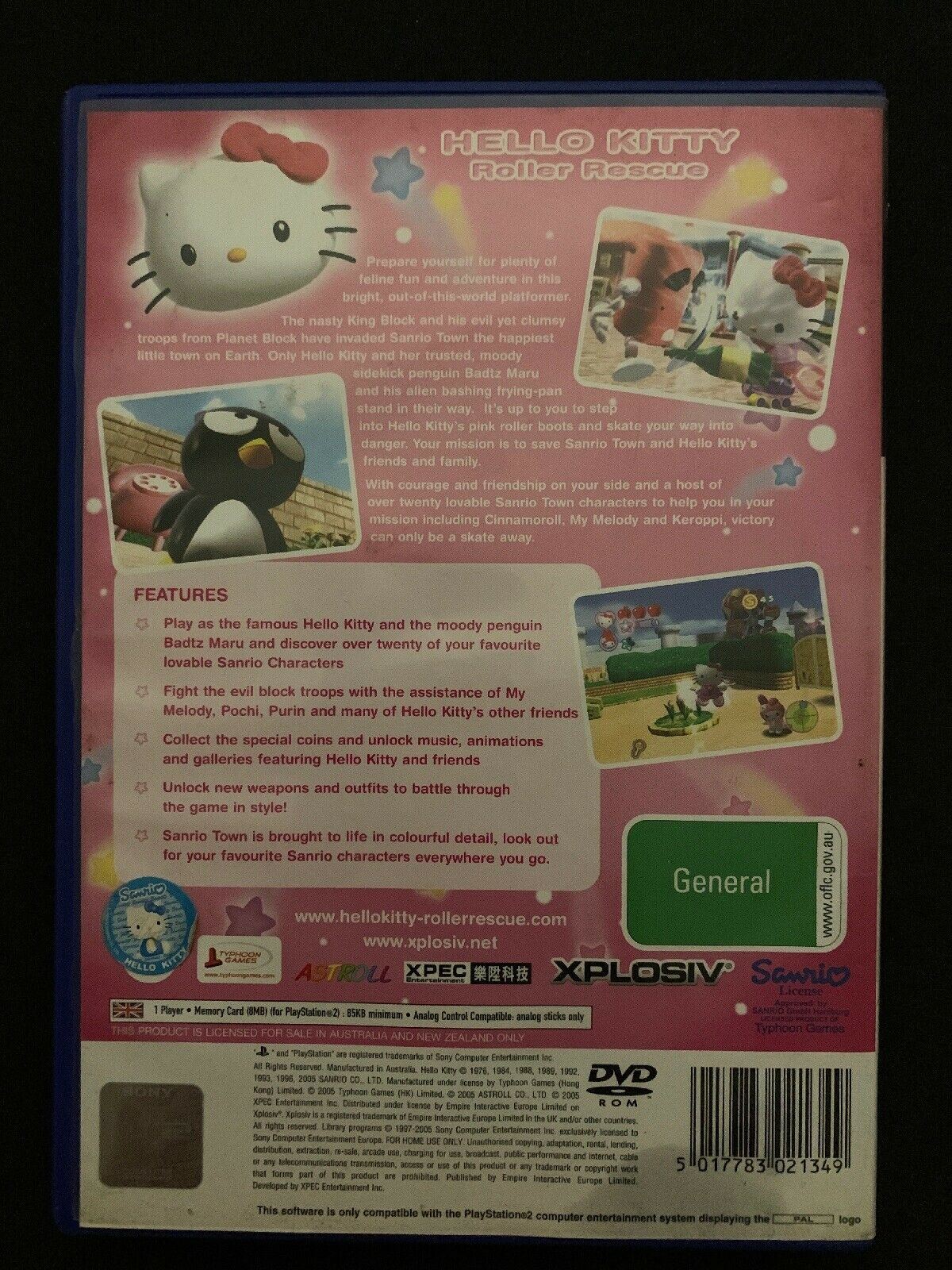 Hello Kitty Roller Rescue - Official Sanrio Sony Playstation 2 PS2 with Manual