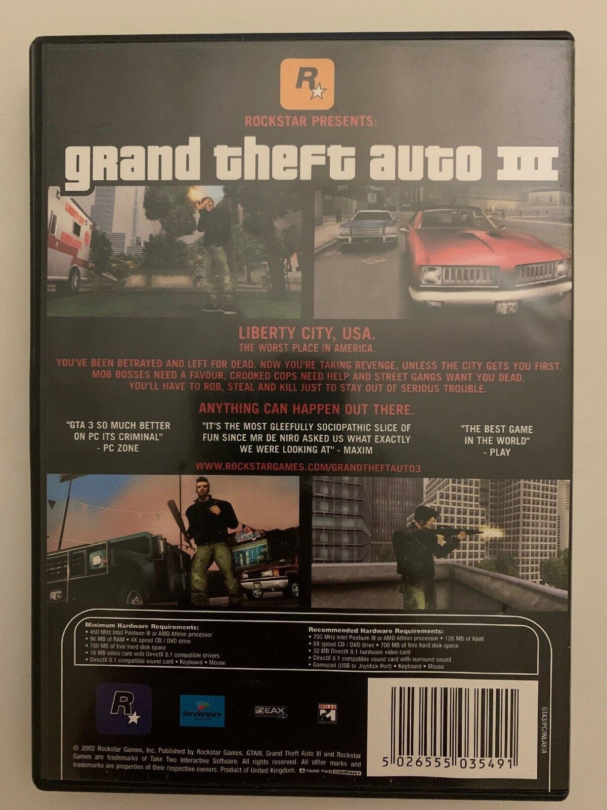 Grand Theft Auto III 3 PC CD-ROM Complete With Manual & Map