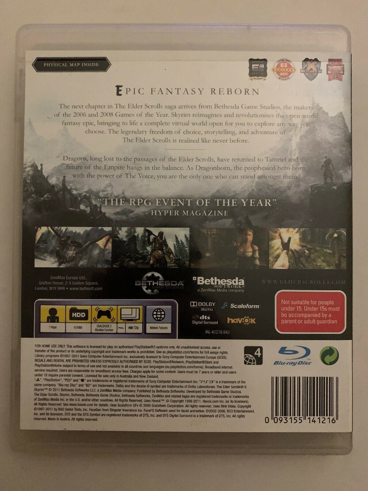 The Elder Scrolls V - Skyrim - Playstation 3 PS3 RPG PAL