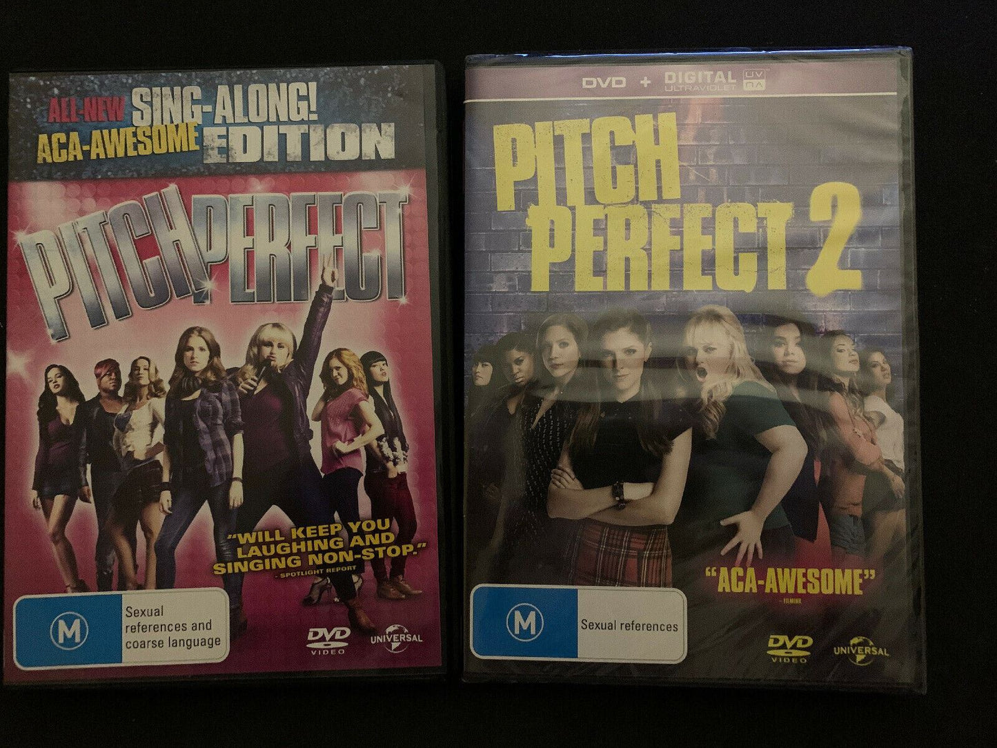 Pitch Perfect 1 & 2 (DVD, 2013) 2x DVD Singalong Edition