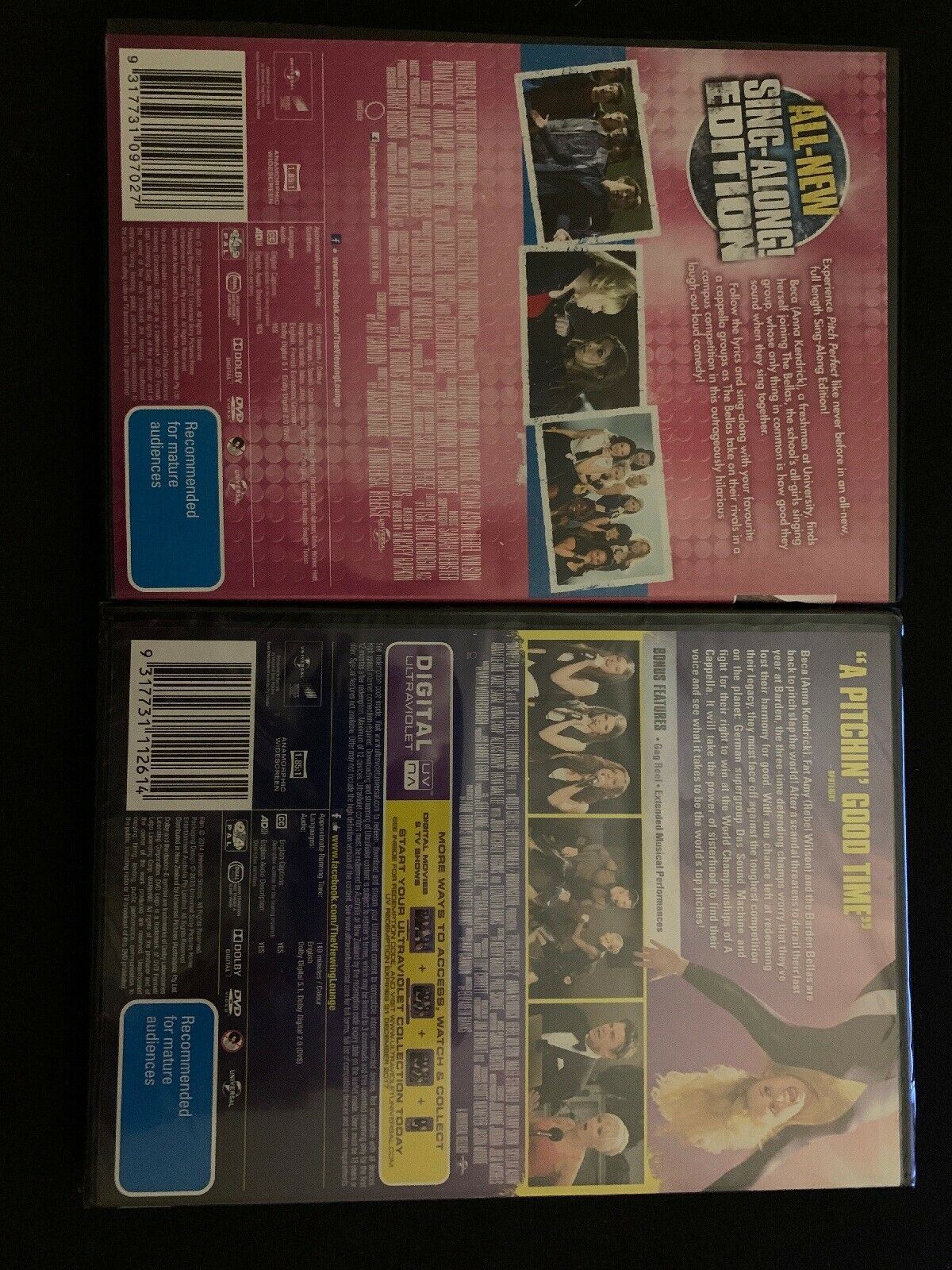 Pitch Perfect 1 & 2 (DVD, 2013) 2x DVD Singalong Edition