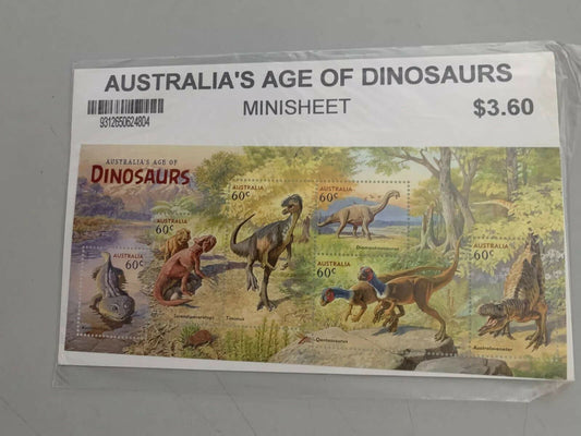 *New* Australia's Age Of Dinosaurs Minisheet Stamps