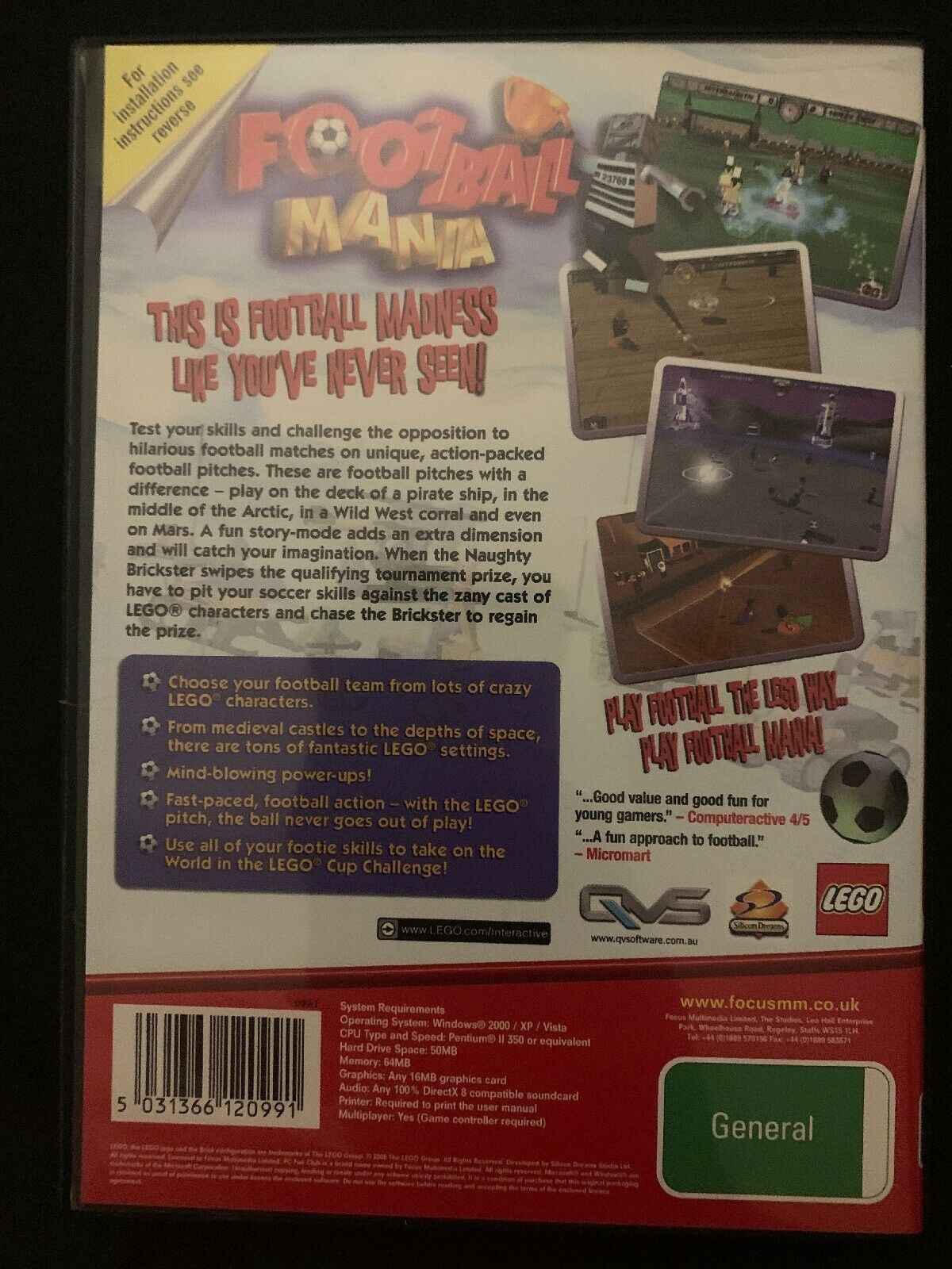 LEGO FOOTBALL MANIA Game PC Cd-rom