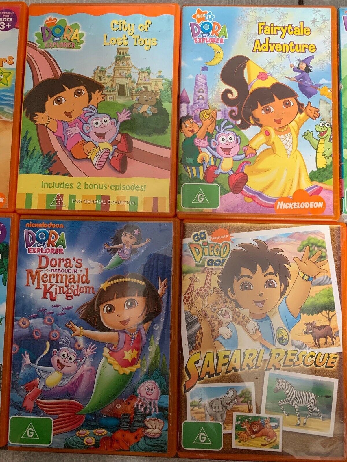 10x Dora The Explorer and Go Diego Go! DVD Collection. Region 4