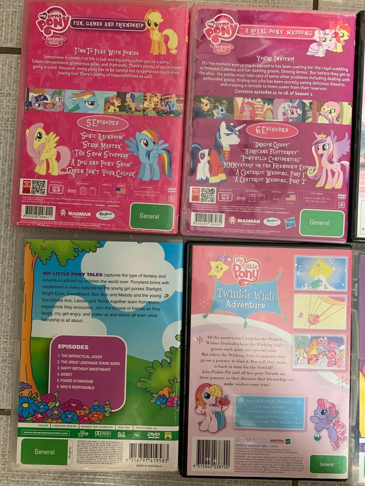 8x My Little Pony DVD Collection
