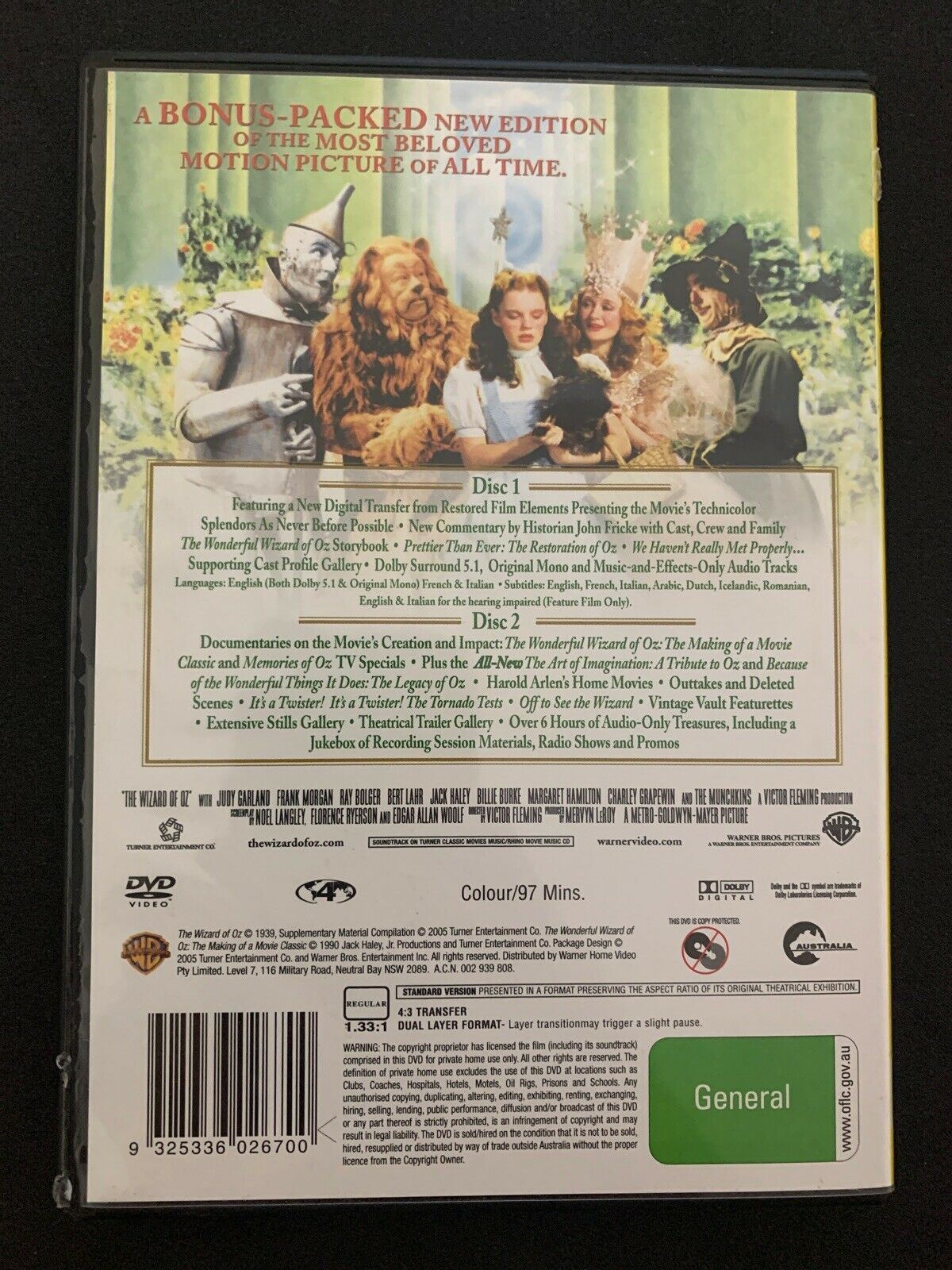 The Wizard Of Oz - Special Edition (DVD, 1939, 2-Disc Set) Region 4