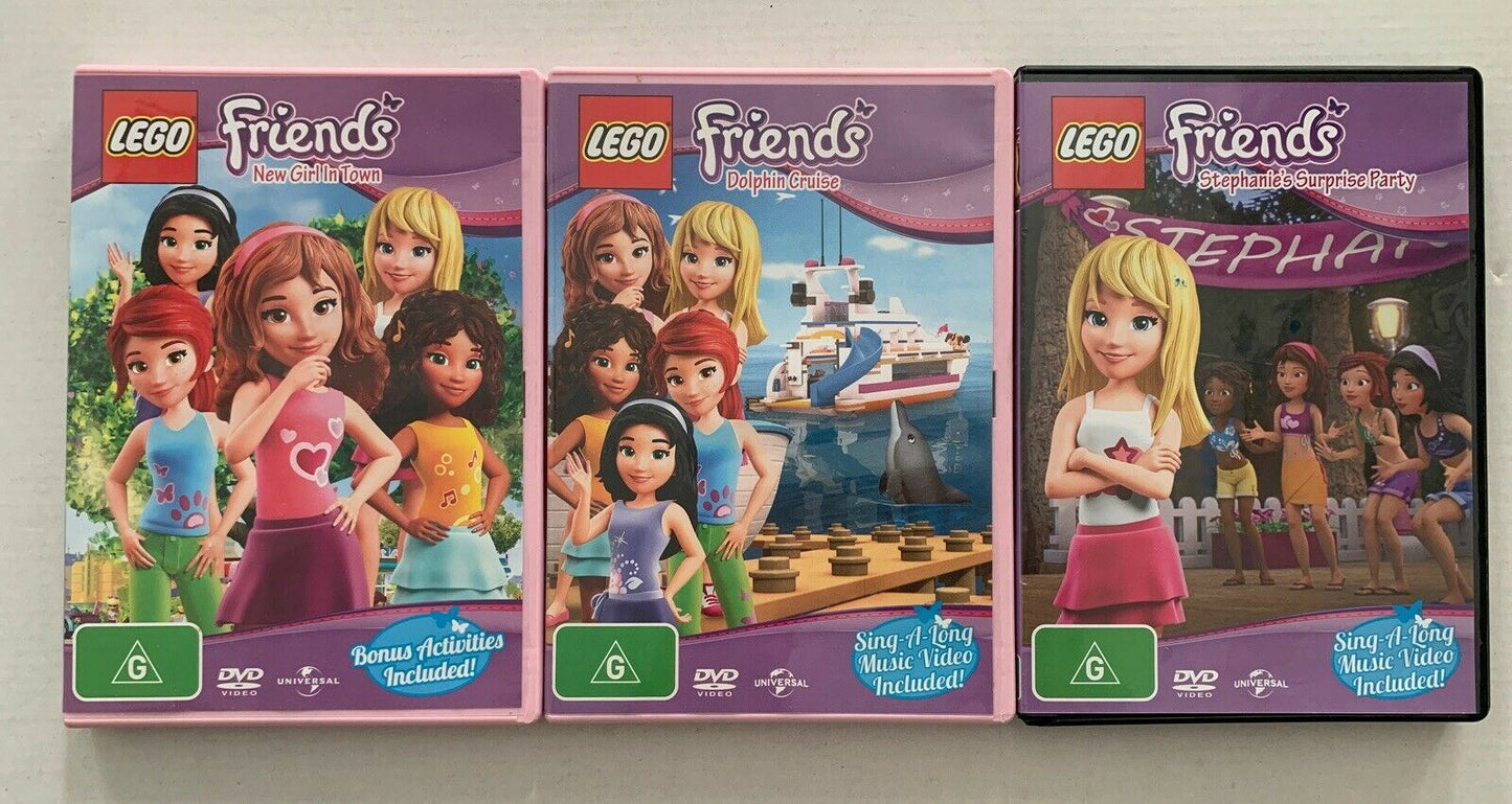 LEGO Friends 3x DVD Collection: Surprise Party, Dolphin Cruise,  New Girl In Town
