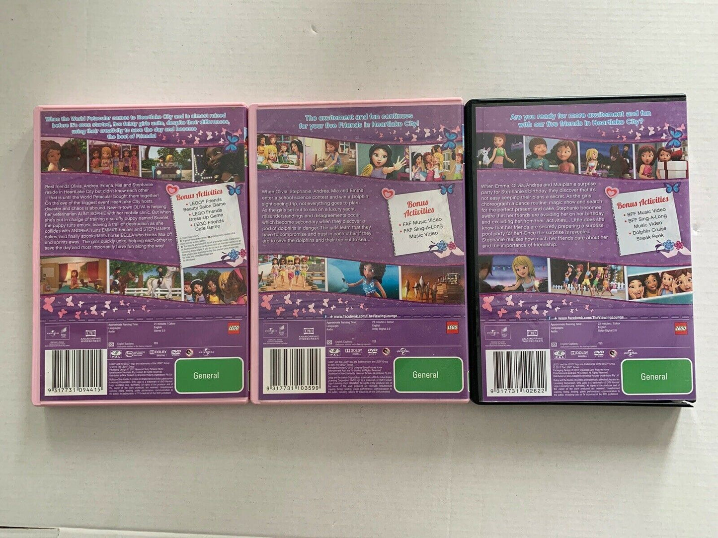 LEGO Friends 3x DVD Collection: Surprise Party, Dolphin Cruise,  New Girl In Town