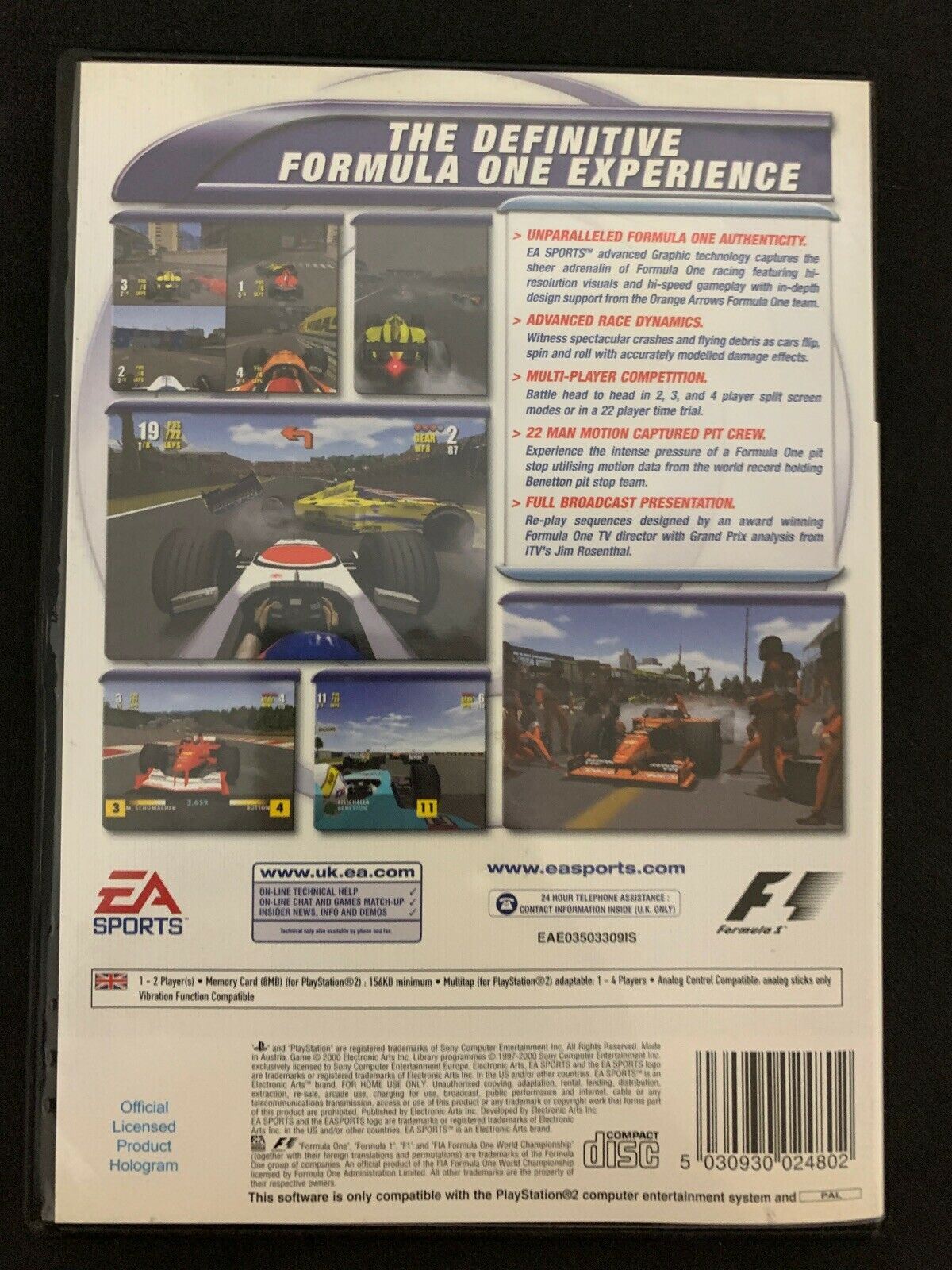 F1 Championship Season 2000 (Sony PlayStation 2, 2000) Formula One Racing Game