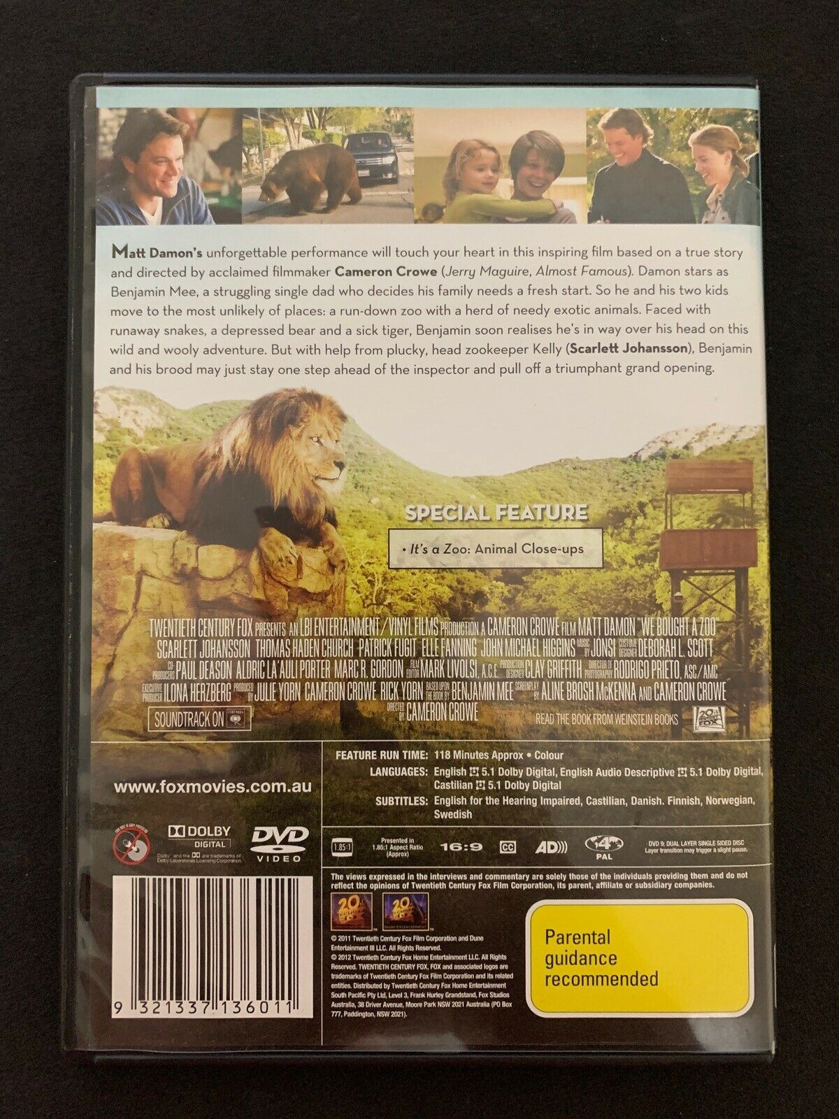 We Bought A Zoo (DVD) Matt Damon & Scarlett Johansson - Region 4