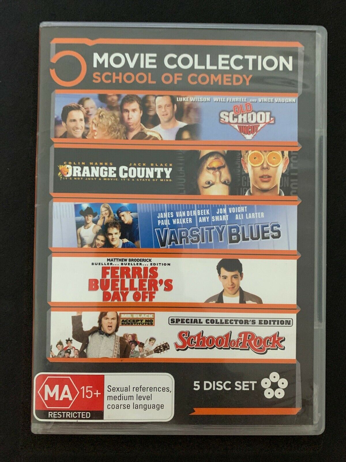 Old School, Orange County, Varsity Blues, Ferris Bueller, School of Rock (DVD)