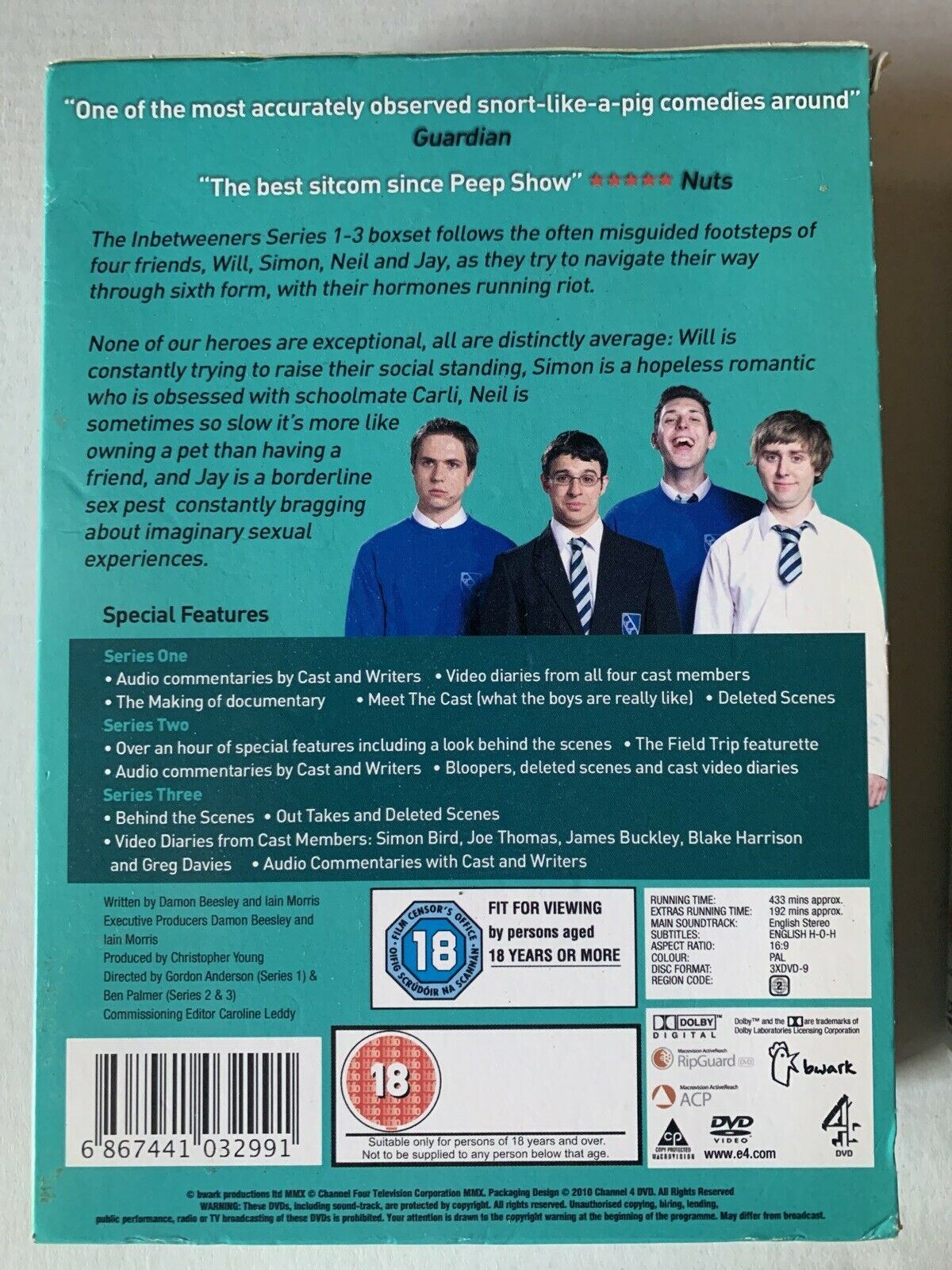 The Inbetweeners: The Complete Series 1, 2, 3 (DVD, 2012, Box Set) Region 2