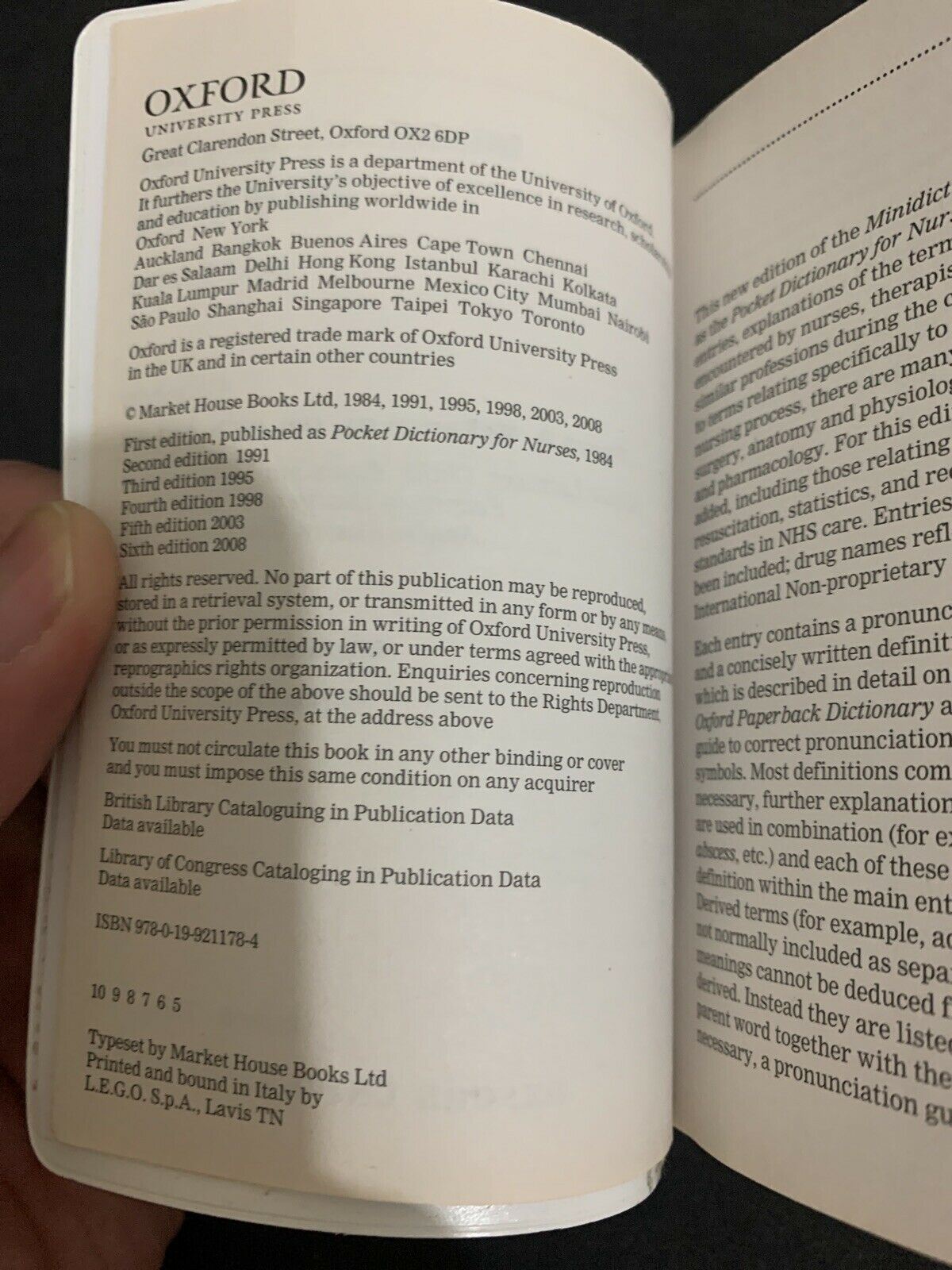 Oxford Quick Reference: Minidictionary for Nurses by Tanya A. McFerran and E. A.