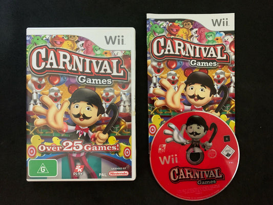 Carnival Games Over 25 Games - Wii Nintendo Game Complete With Manual