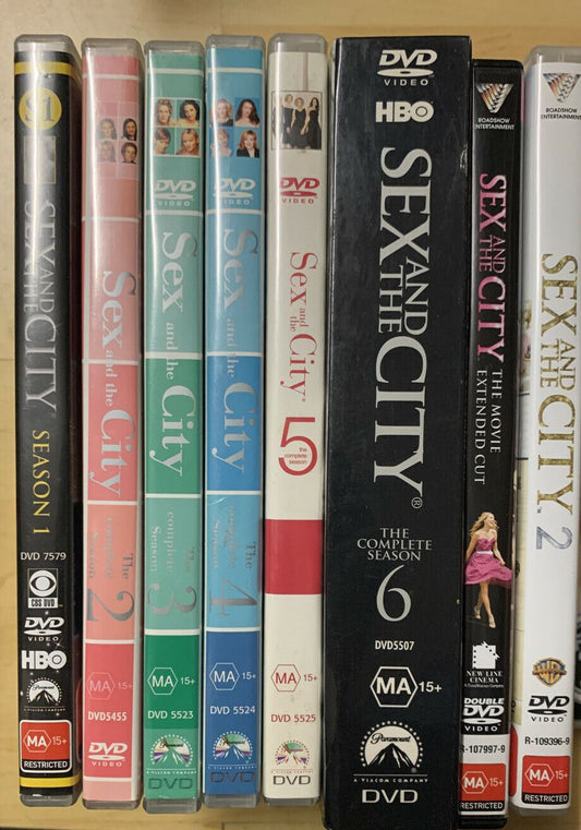 SEX AND THE CITY THE COMPLETE SERIES 1, 2, 3, 4, 5 & 6 DVD SET & Movies 1 & 2