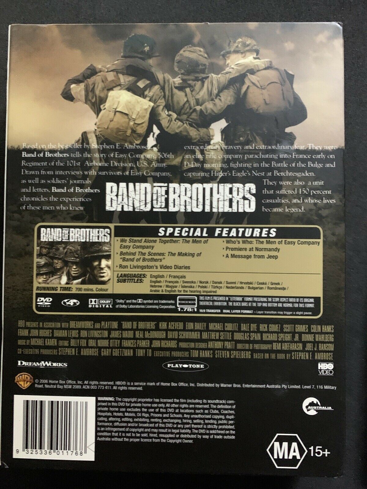 Band Of Brothers (DVD, 2002, 6-Disc Set) Complete TV Series