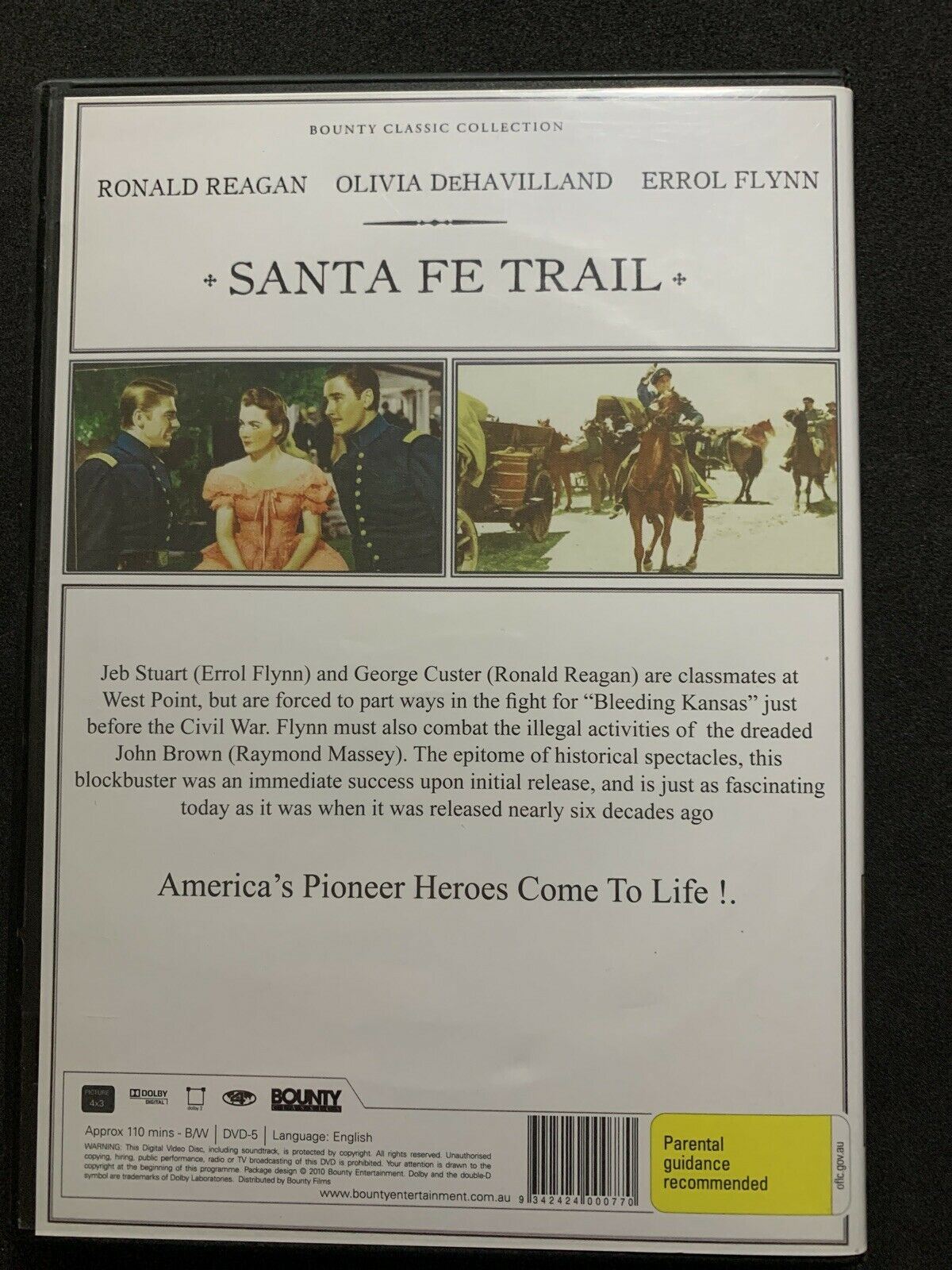Santa Fe Trail (DVD, 1940) Ronald Reagan, Olivia DeHavilland, Errol Flynn