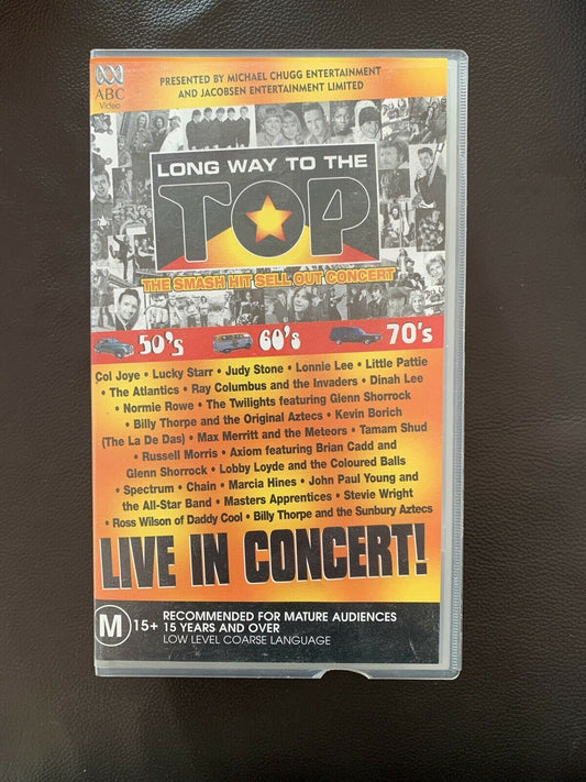 A Long Way To The Top, Live In Concert, Acts 1 & 2, VHS PAL Aussie Rock & Roll