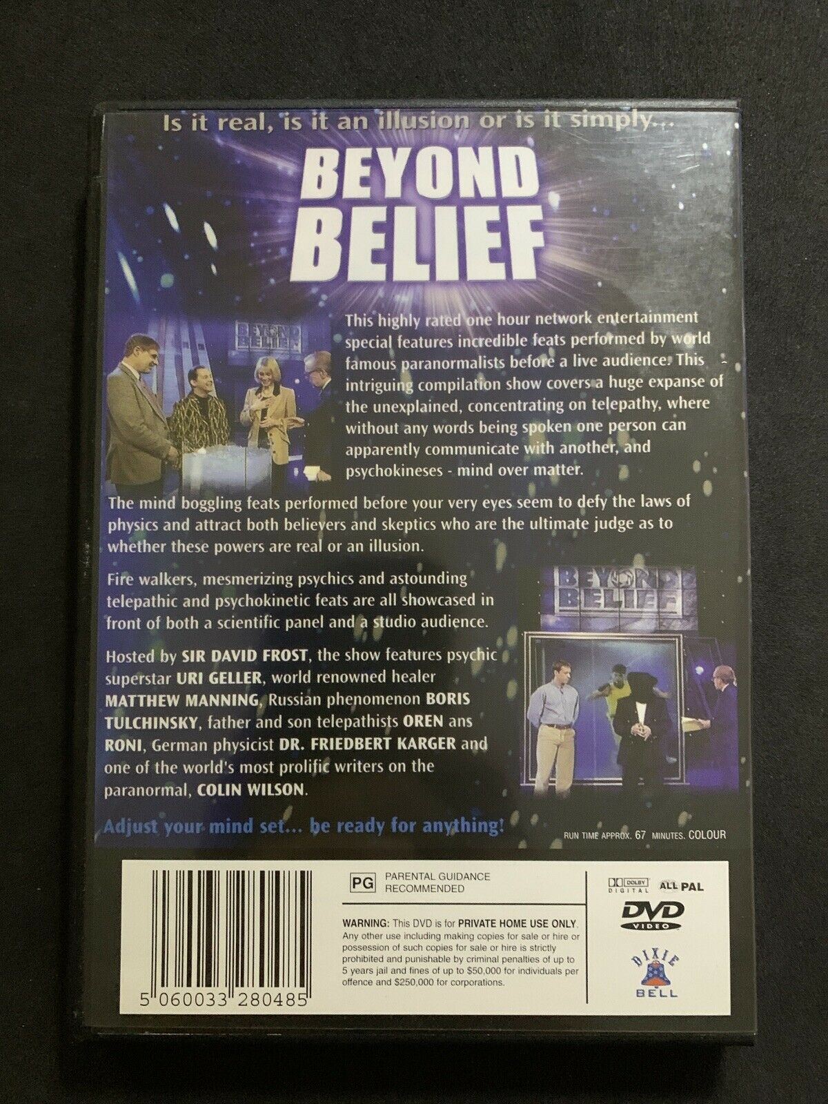 Beyond Belief DVD Telepathy PSYCHIC Paranormal - TV SPECIAL 1995 Uri Geller (c1)