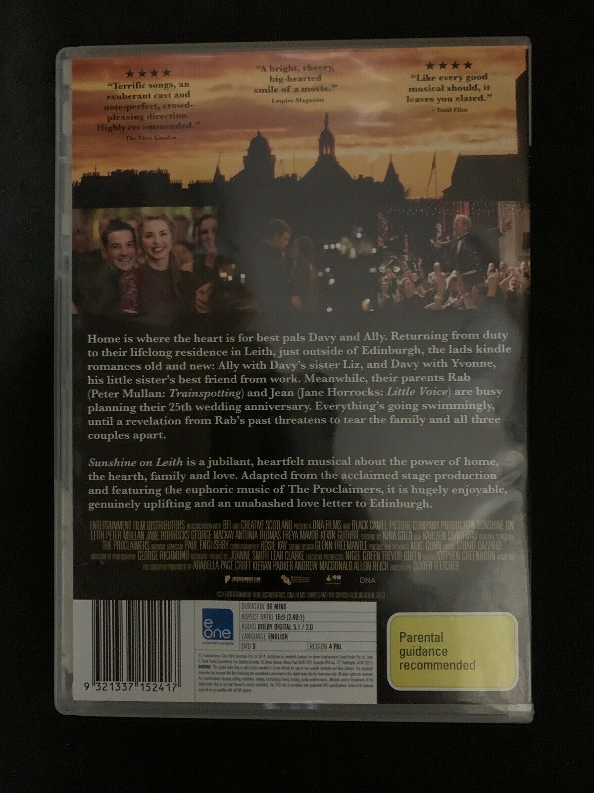 Sunshine On Leith (DVD, 2013) Region 4 - Paul Brannigan, George MacKay, Kevin Gu