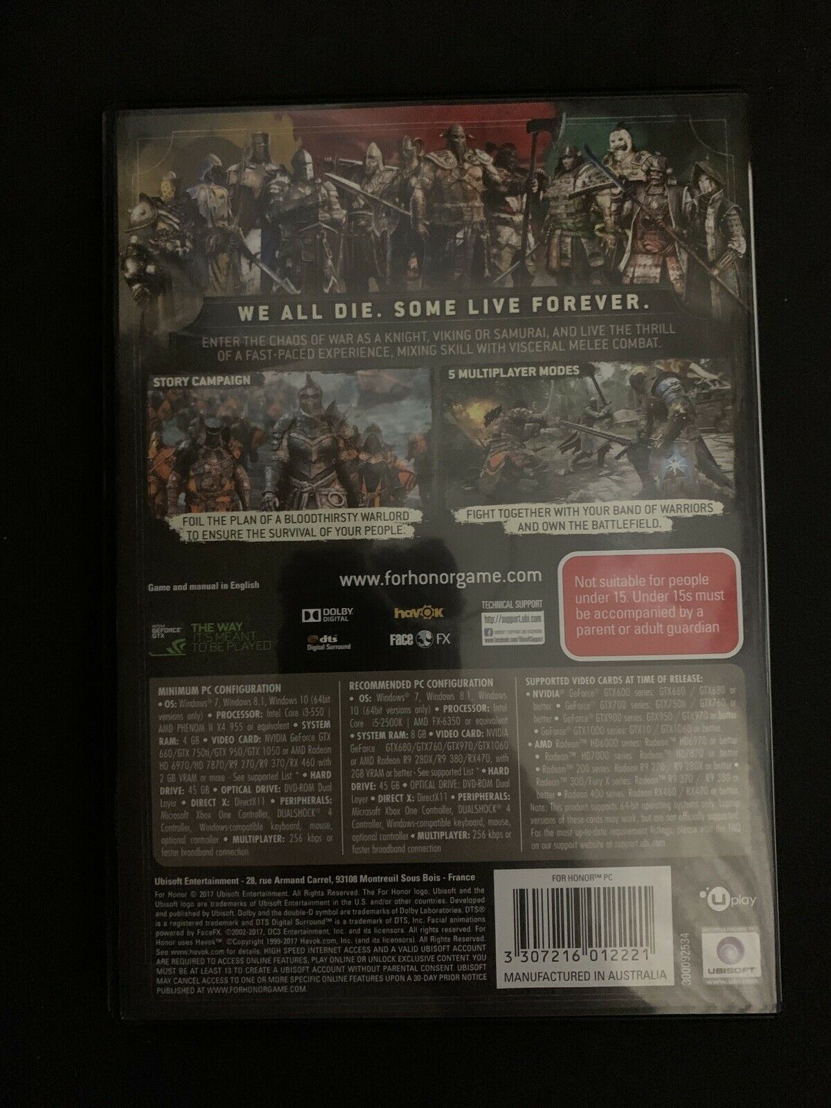 For Honor - PC DVD Game - NEW - Ubisoft