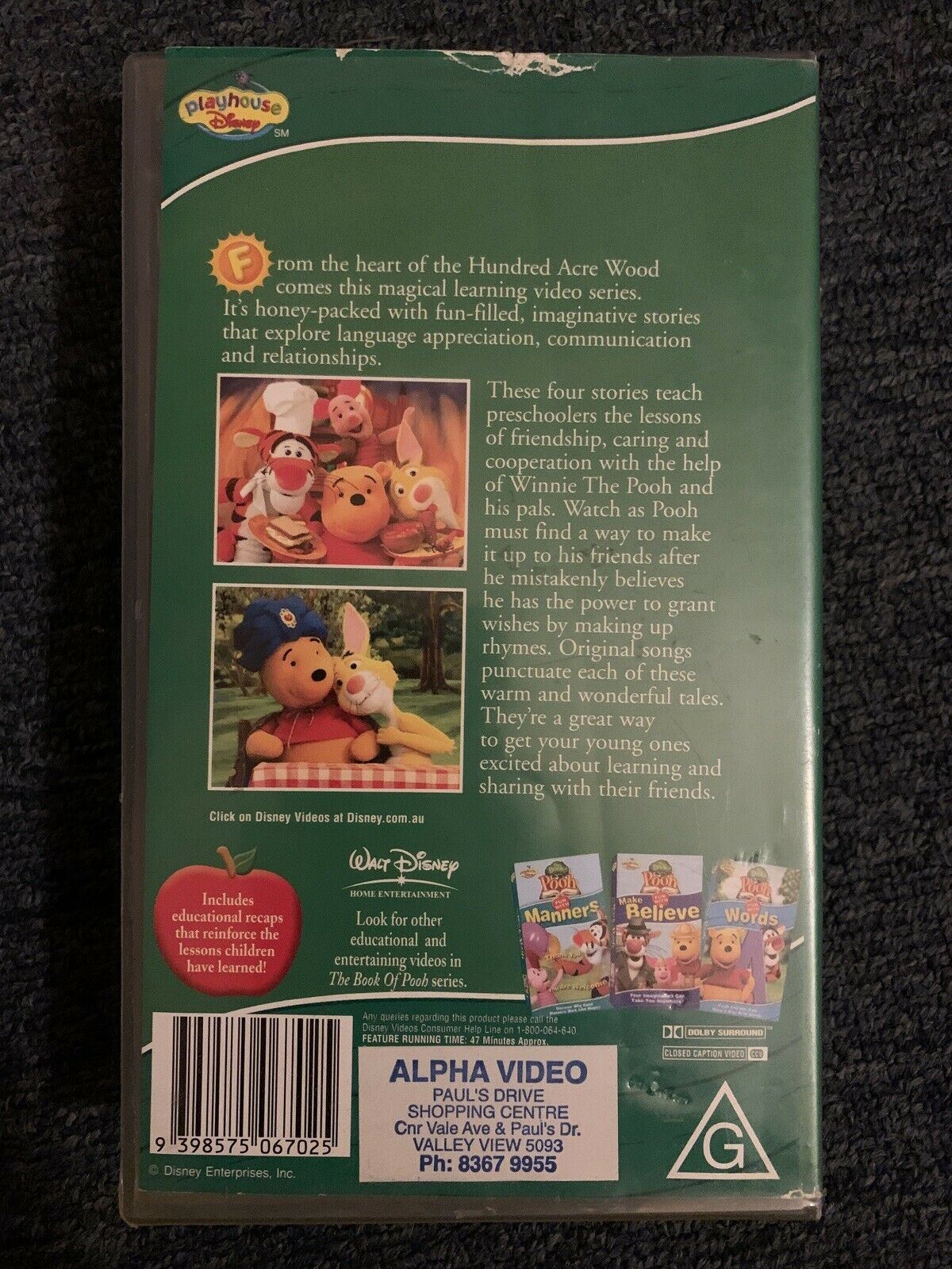 The Book Of Pooh Fun With Friend (VHS, 2001) PAL Ex-Rental