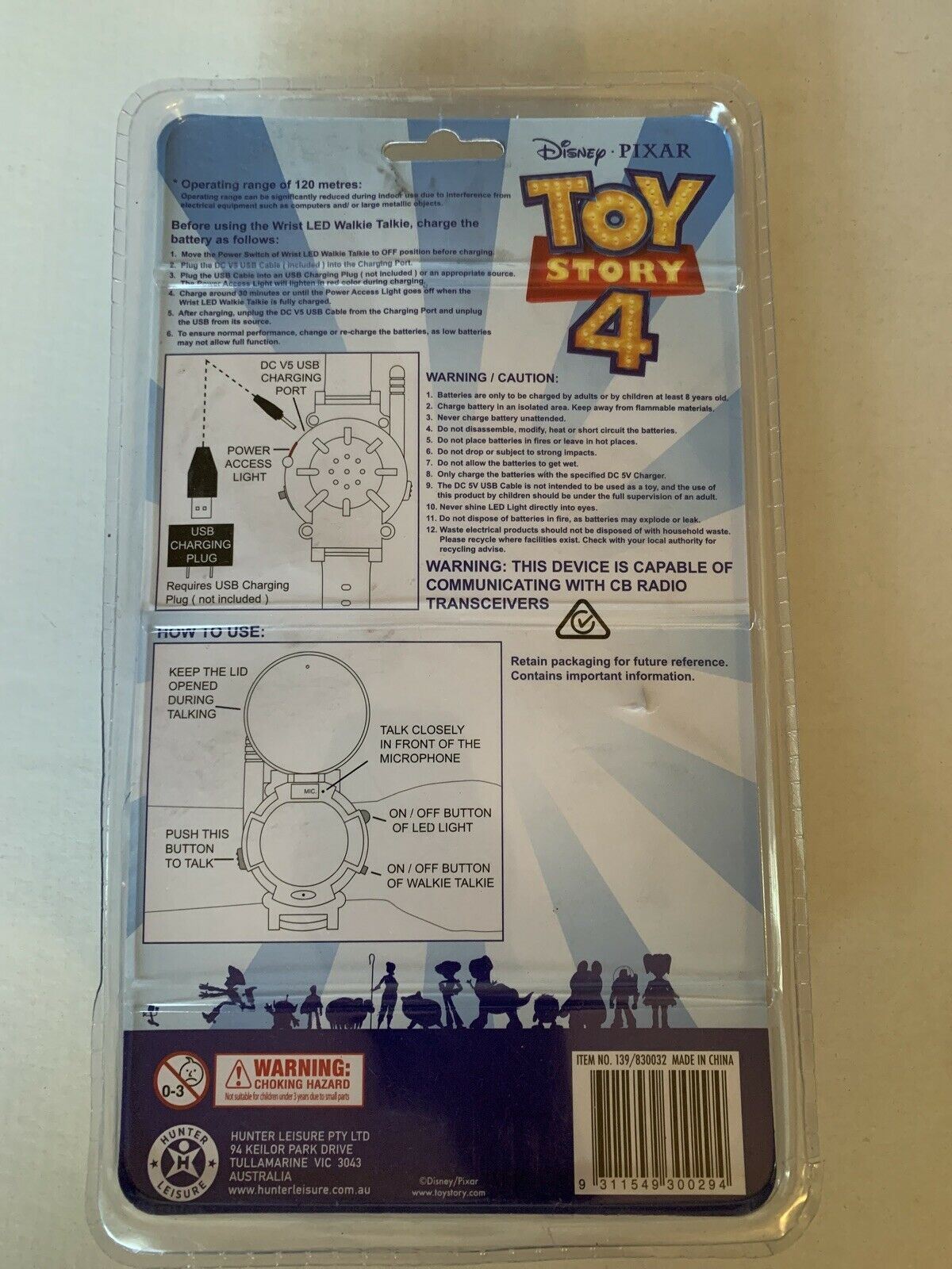 Authentic Toy Story 4 Wrist LED Walkie Talkie 120m Range