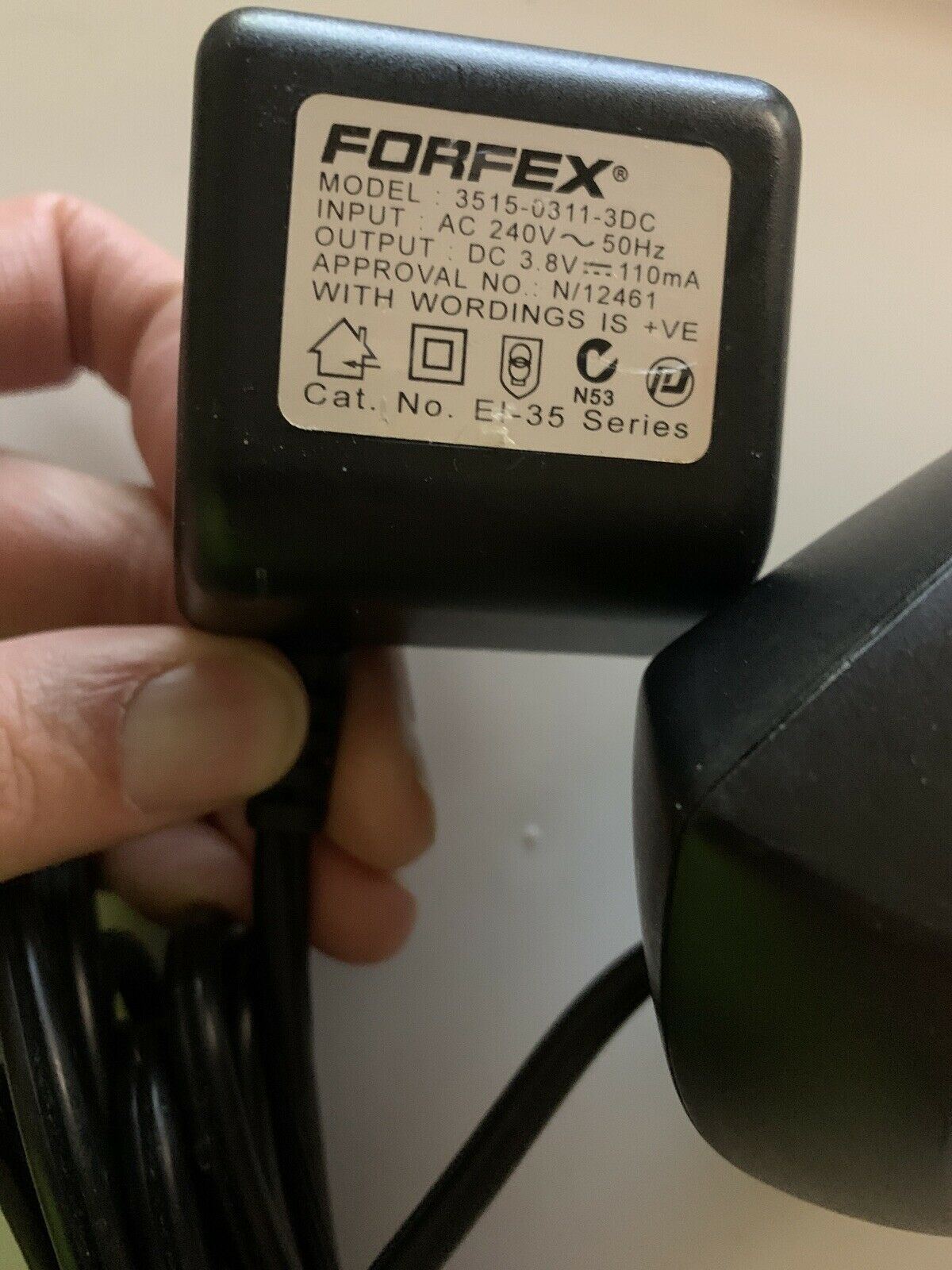GENUINE Forfex BabyBliss Pro Charger Base 3515-0311-3DC 3.8V 110mA AC Adapter