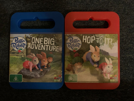 2x Peter Rabbit DVD - One Big Adventure + Hop To It - ABC For Kids - Region 4